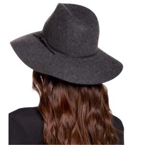 Phenix Wide-Brimmed Wool & Leather Fedora Gray